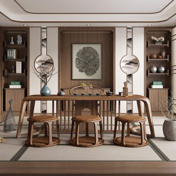 原木胡桃木茶桌现代新中式禅意家用实木泡茶桌椅茶台功夫阳台茶几,淘宝优惠券,粉丝福利购,淘宝优惠卷