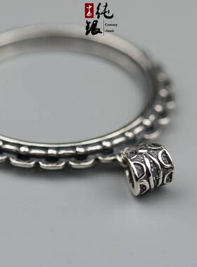 s925银大圆形吊坠托空托蜜蜡琥珀蓝珀绿松镶嵌银托银托包邮30*30