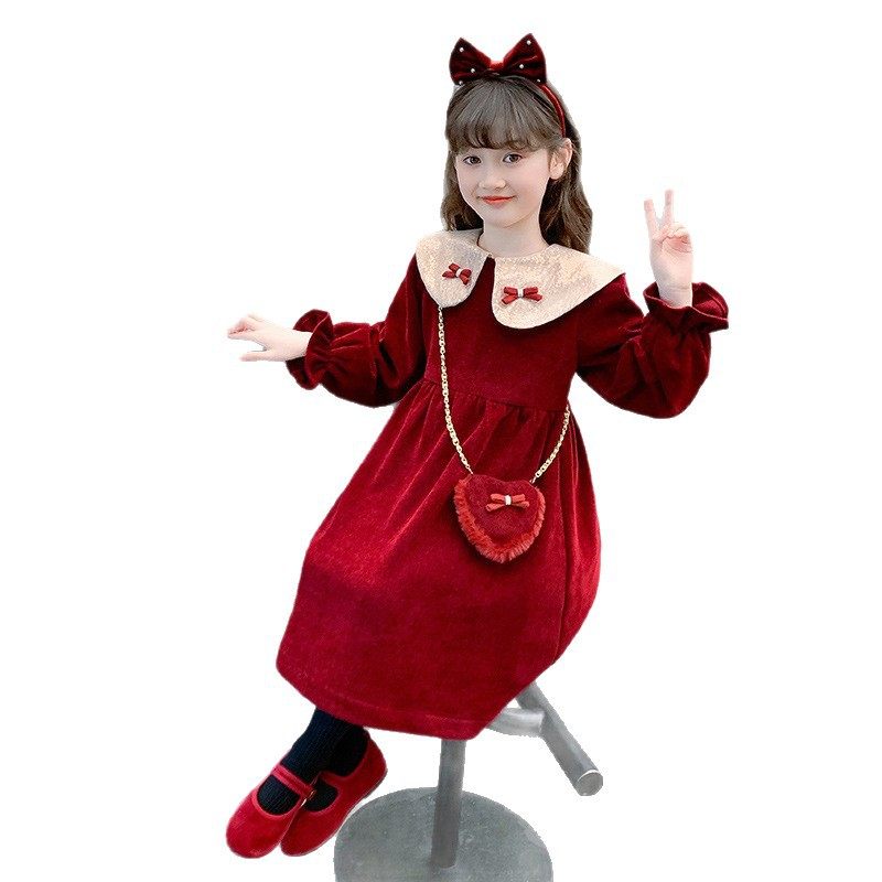 女童冬装加绒连衣裙2026新款儿童秋冬款加厚裙子公主裙拜年礼服裙,淘宝优惠券,粉丝福利购,淘宝优惠卷