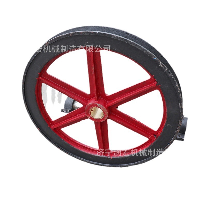 1.2m inclined shaft sky wheel guides the wire rope to turn to the single groove drilling wheel. The fixed lifting wheel above the well can be seen in the picture.