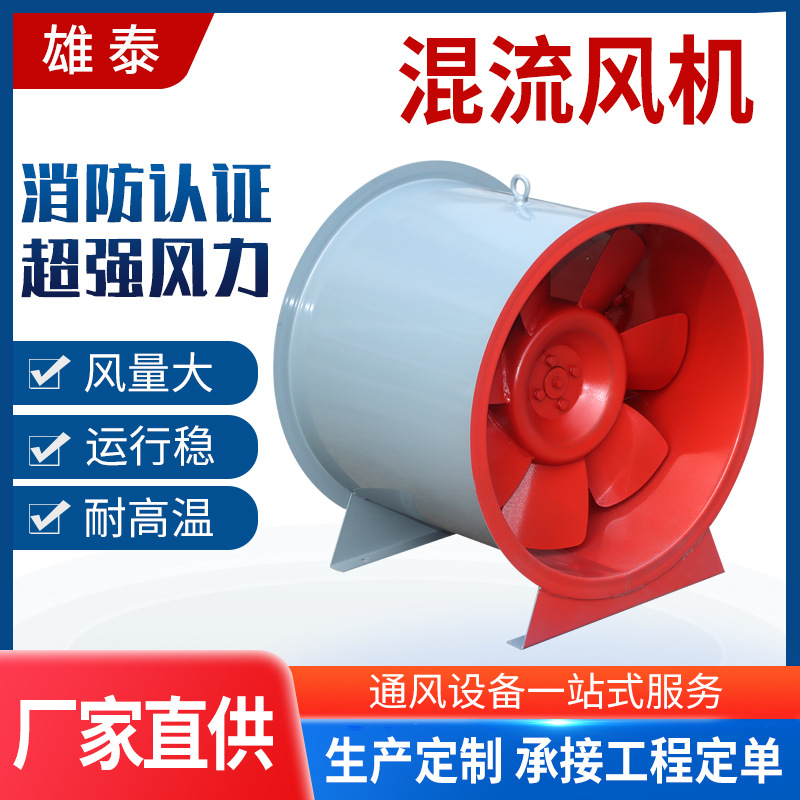 双速swf混流风机HTF轴流式单双速排烟风机碳钢防爆管道混流式风机 - 图1