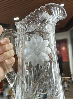 新品推荐 美辉刻花水晶冷水壶花瓶