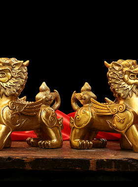 貔貅摆件一对客厅店铺家居用办公桌招财纯铜貔恘皮丘貔犰开业礼品