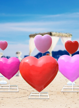 爱心造型摆件 仿真心形模型雕塑 D婚庆道具爱心气球糖果美陈装饰