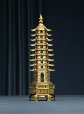 新款铜欣祥纯铜文昌塔摆件家居装饰品客厅门厅书房摆件工艺礼品摆