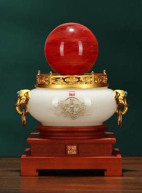 招财琉璃聚宝盆摆件聚财客厅办公室装饰品公司店铺开业礼品水晶球