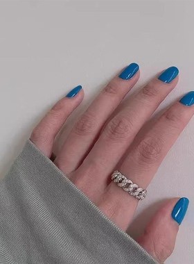 银色戒指女小众设计高级感开口戒情侣对戒食指叠戴2025年新款指环