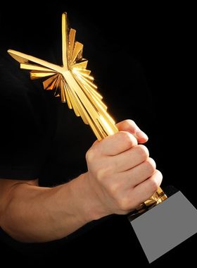 志存高远奖杯镀金奖杯定制奖杯飞翔翅膀奖杯刻字季度优秀员工