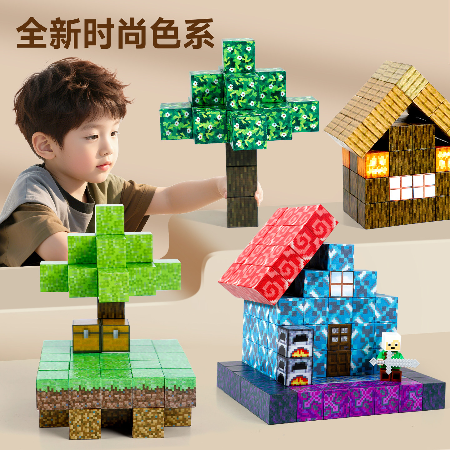 我的世界磁力方块积木全套正版儿童益智拼装磁吸铁小玩具男孩拼图