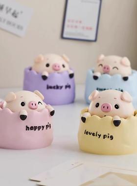 送老师礼品同事离职办公室桌面小猪装饰摆饰送女生朋友生日礼物