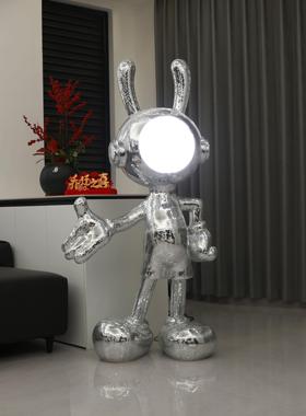 迎宾太空兔子大摆件客厅高级感家居装饰别墅酒店公司开业装饰