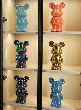 暴力熊摆件客厅玄关桌面轻奢高档家居电视柜酒柜装饰品高级感小众