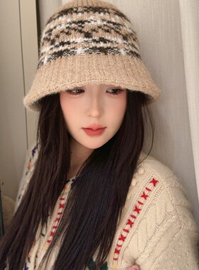 费尔岛针织渔夫帽女秋冬保暖
