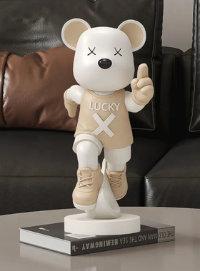活力奔跑暴力熊桌面摆件客厅轻奢高级感礼品电视柜酒柜书柜装饰品