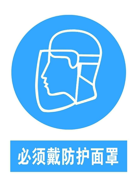 机械设备戴防护面罩提示牌注意安全标识警示海报展板KT板墙贴纸
