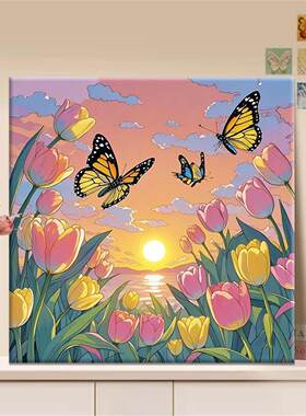 梦幻花语 diy数字油画2025新款丙烯画手工填充填色系丙烯画