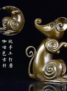 铜韵堂卡通十二12生肖鼠牛虎兔龙蛇马羊猴鸡狗猪摆件装饰新年礼物