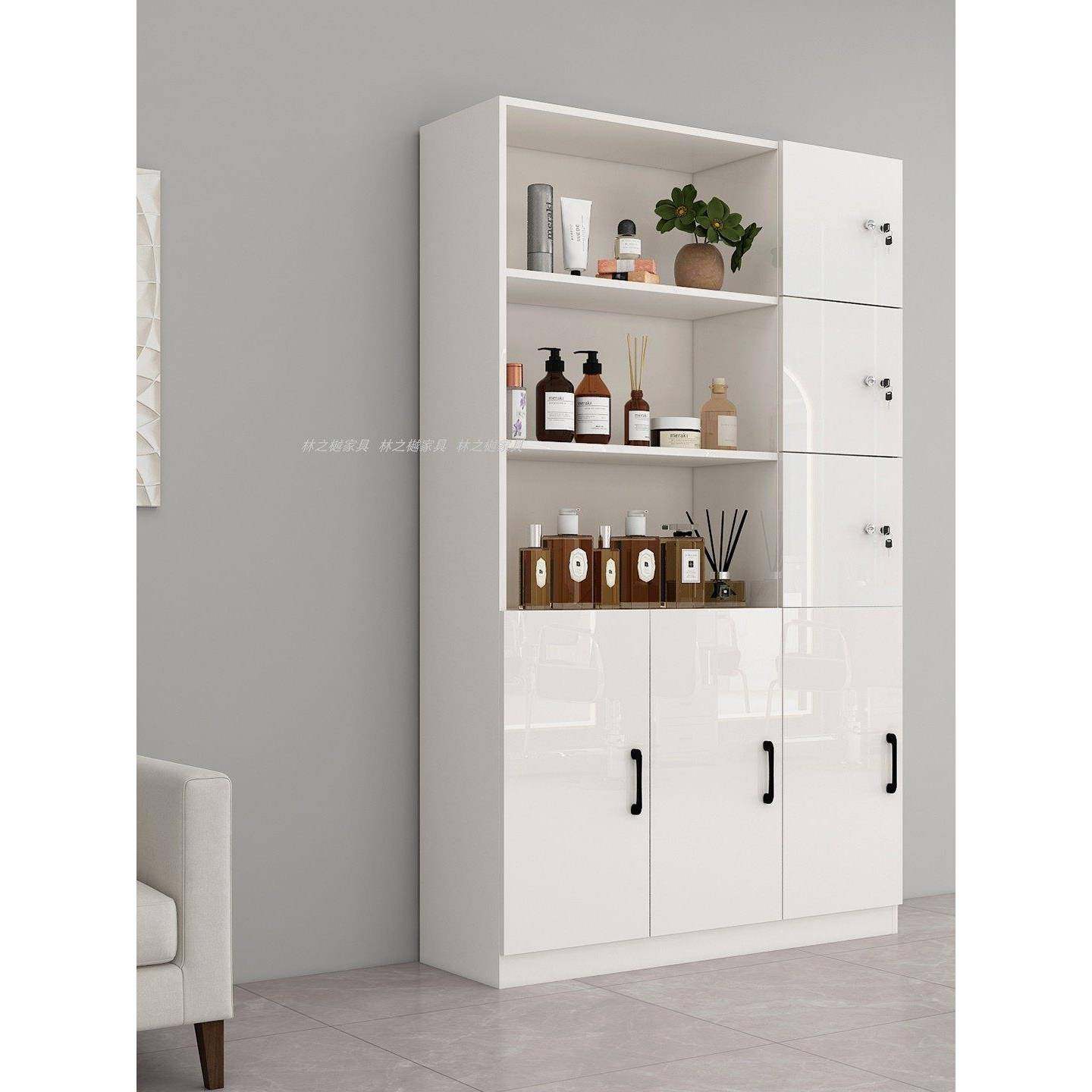 定制多功能毛巾柜理发店产品展示柜美容院存包柜护肤品产品柜带锁,淘宝优惠券,粉丝福利购,淘宝优惠卷