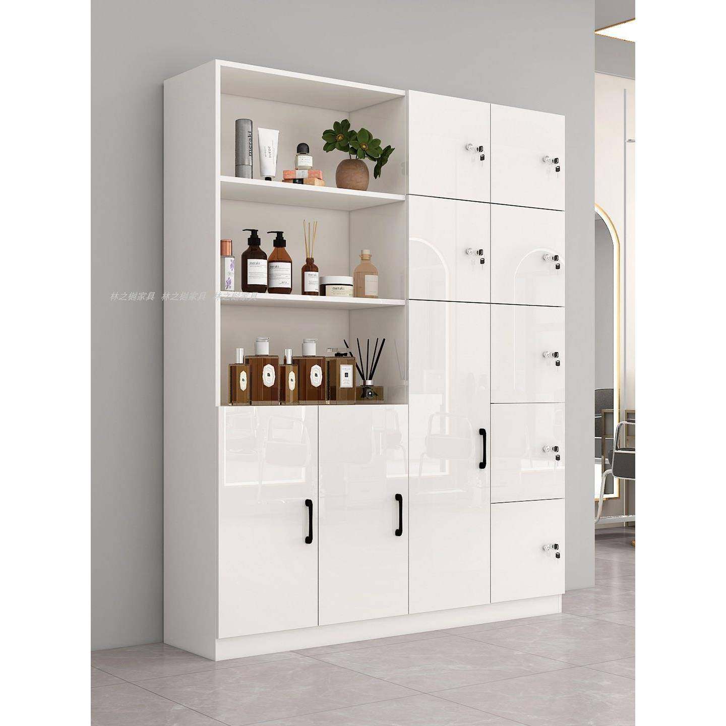 定制多功能毛巾柜理发店产品展示柜美容院存包柜护肤品产品柜带锁,淘宝优惠券,粉丝福利购,淘宝优惠卷