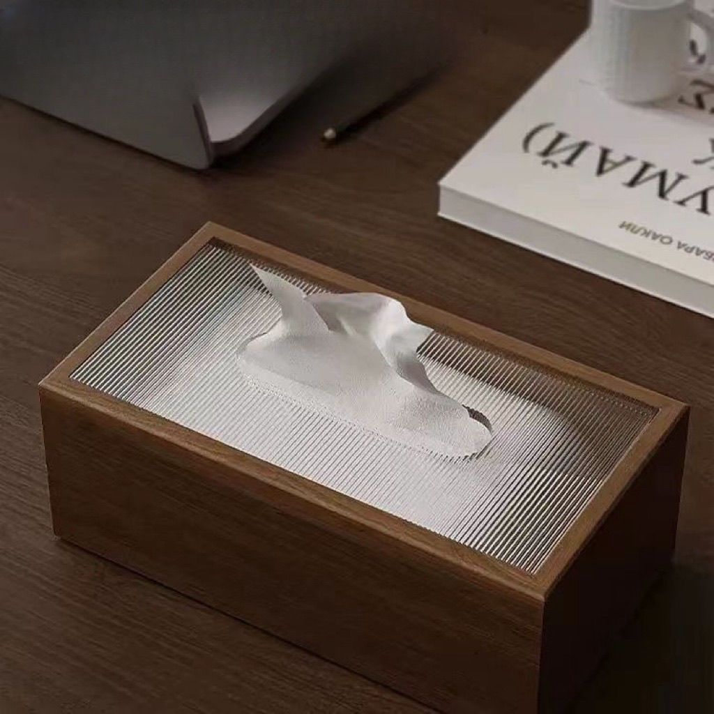 木质高档纸巾盒家用客厅茶几简约酒店轻奢中式纸盒桌面餐厅收纳盒 - 图0