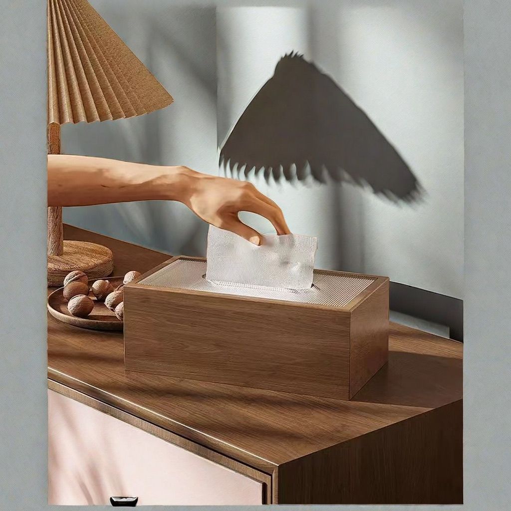 木质高档纸巾盒家用客厅茶几简约酒店轻奢中式纸盒桌面餐厅收纳盒 - 图2