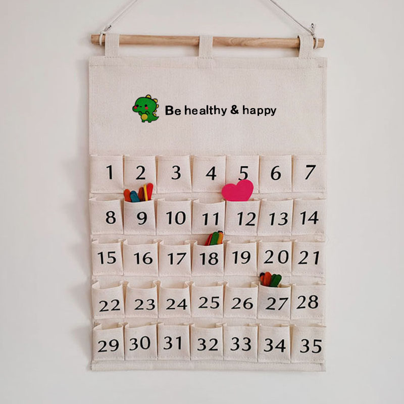 幼儿园喝水记录袋挂袋加厚帆布储物袋可水洗记录卡片收纳袋晨检袋,淘宝优惠券,粉丝福利购,淘宝优惠卷