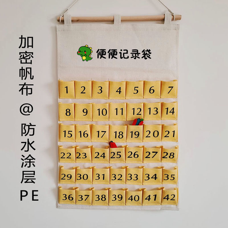 幼儿园喝水记录袋挂袋加厚帆布储物袋可水洗记录卡片收纳袋晨检袋,淘宝优惠券,粉丝福利购,淘宝优惠卷