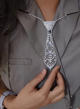 时髦小众欧美风镂空领带choker颈圈长款气质重工百搭万圣节配饰