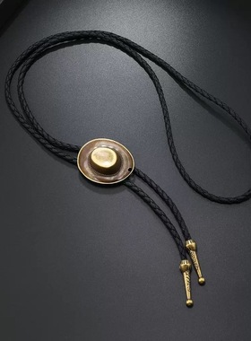 欧美复古西部牛仔波洛领带项链女个性休闲风秋冬小众领绳长款颈链