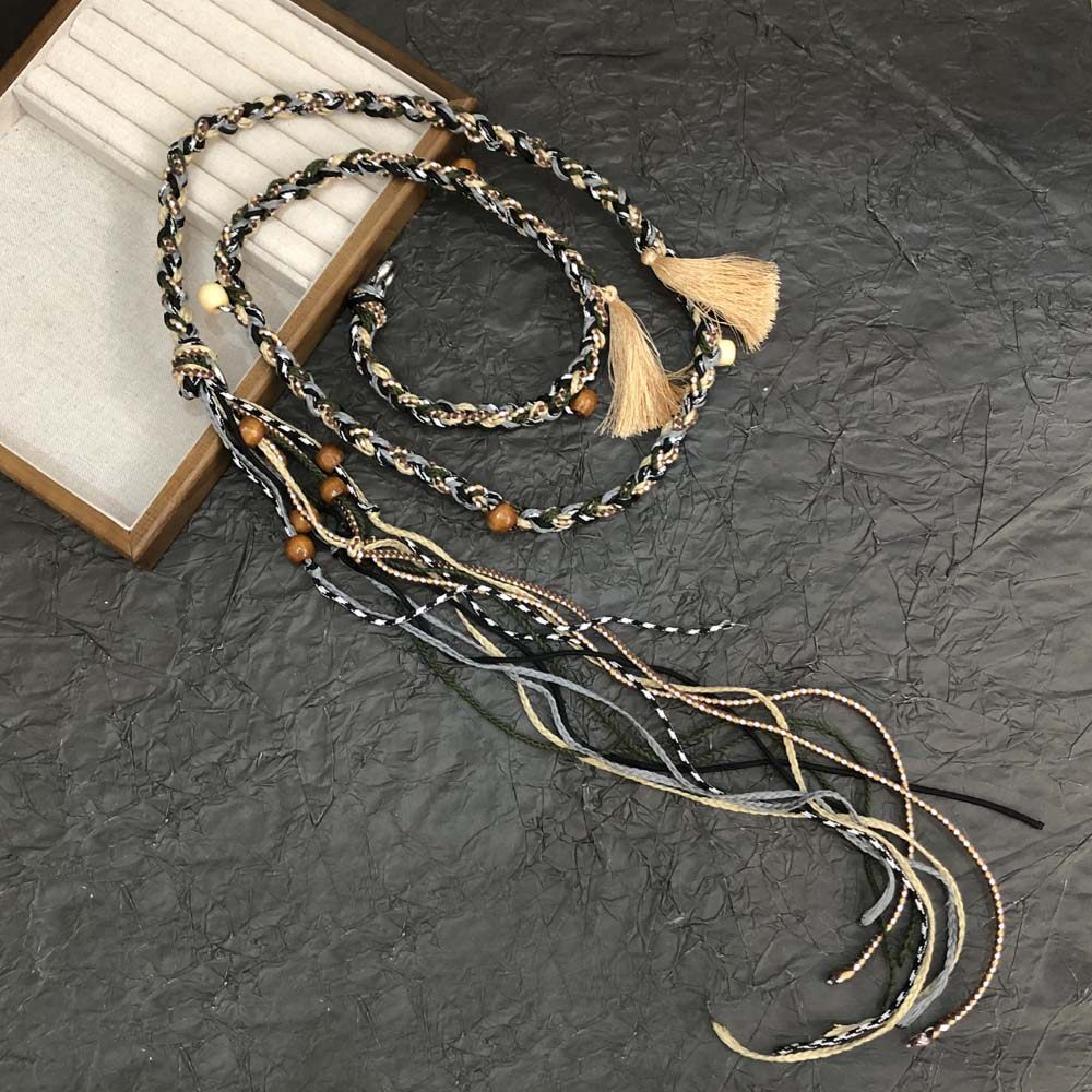 波西米亚风手工编织腰绳腰链女复古民族风细腰绳百搭腰带腰间配饰,淘宝优惠券,粉丝福利购,淘宝优惠卷