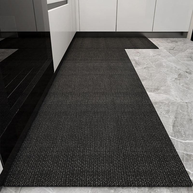Special kitchen floor mats are water-absorbent, non-slip, anti-oil and stain-resistant, entry door H household wipeable and washable solid color carpet long