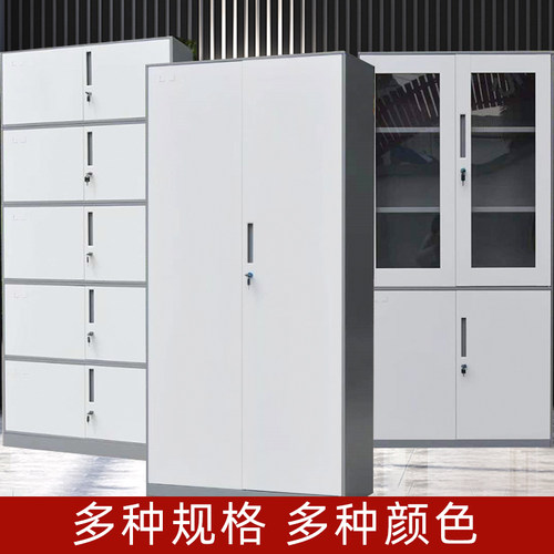 拆装窄边铁皮文件柜档案柜书柜员工更衣储物柜挂捞柜卡箱活动柜 - 图1