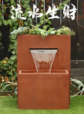 流水生财喷泉摆件别墅玄关阳台户外庭院花盆循环水池落地景观装饰