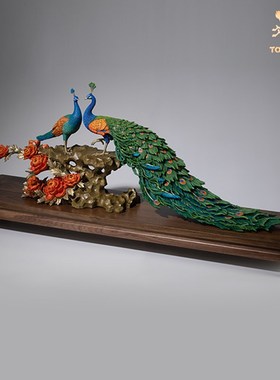 太铜 铜摆件《国色天香》桌面客厅办公桌家居装饰乔迁礼品摆件