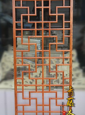 实木花格中式隔断屏风背景墙吊顶玄关仿古门窗 定做油漆4