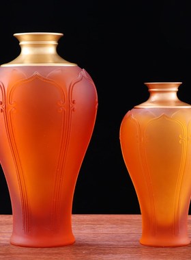 家居用品摆件古法琉璃吉祥花花瓶