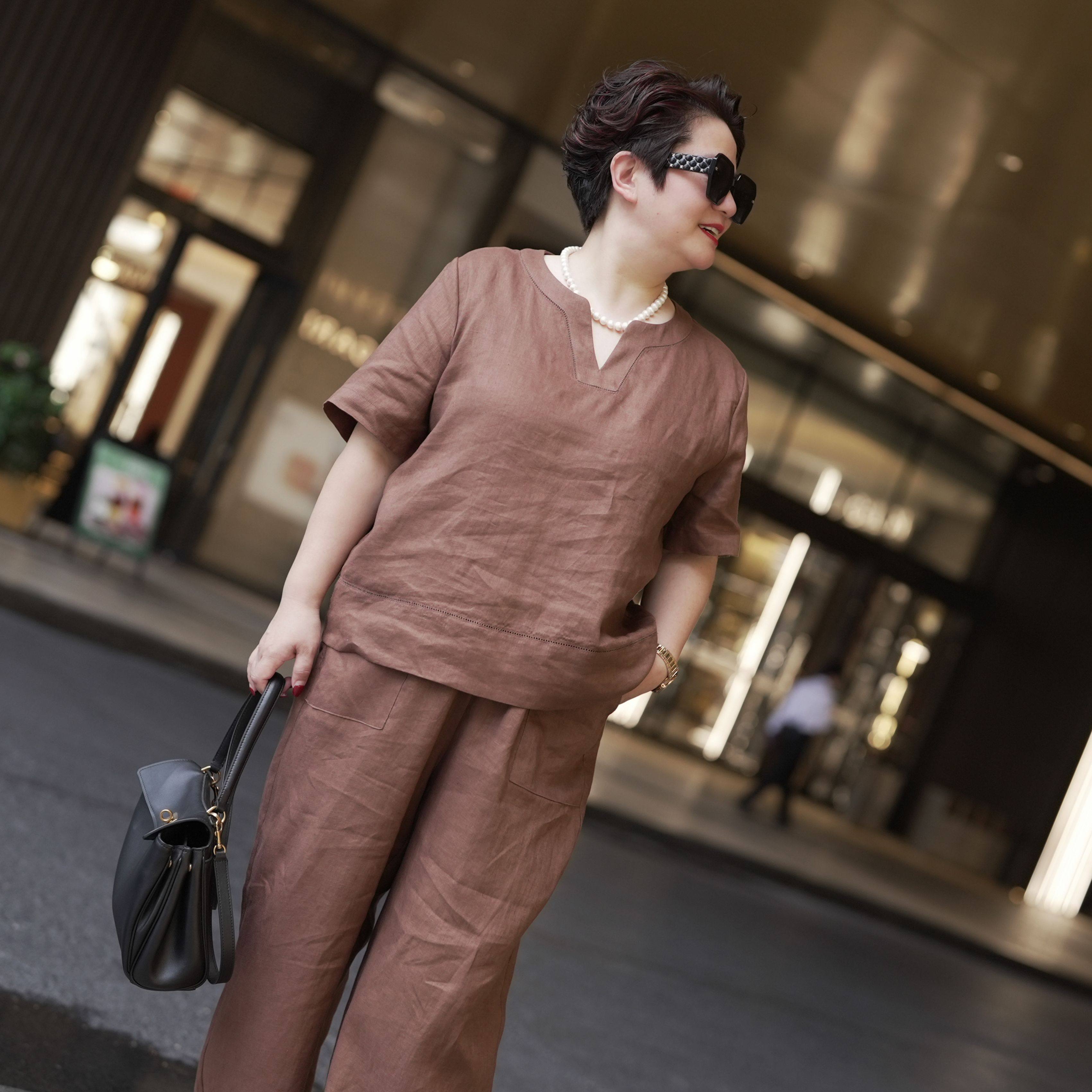 向红同学大富婆女装2026夏季新款亚麻透气吸汗显瘦大码套装SY133,淘宝优惠券,粉丝福利购,淘宝优惠卷