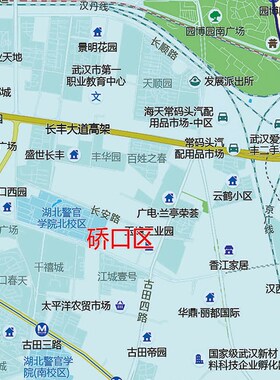 2024新款武汉市城区地图办公室挂图高清防水墙壁装饰实物推荐定制