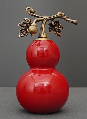 藤枝葫芦铜摆件工艺品开业送礼全铜桌面装饰品乔迁客厅玄关摆放