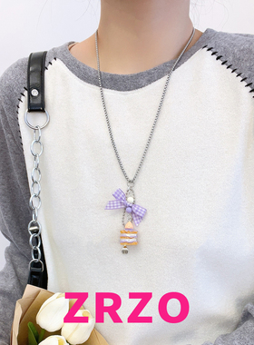 ZRZO甜美紫色小蛋糕项链
