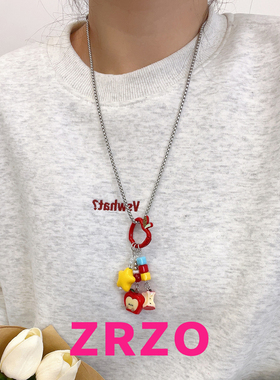 甜美风可爱苹果星星项链