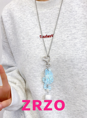 ZRZO蓝色音符翅膀项链