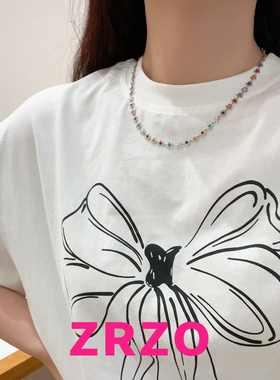 ZRZO彩色多巴胺花朵锁骨链