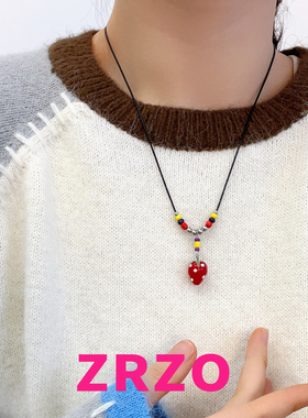 ZRZO多巴胺红色草莓项链