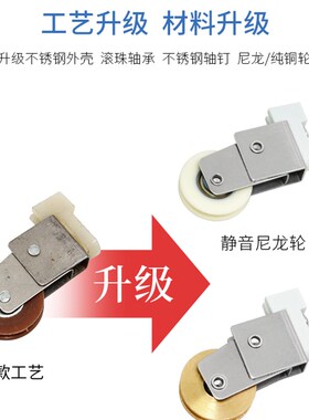 老式铝合金窗滑轮推拉窗滚轮55型移门移窗配件下滑轮脚轮地轮凹槽