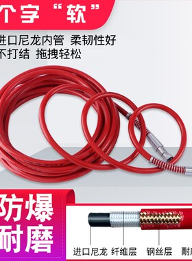 无气喷涂机高压管子带钢丝管接头腻子管乳胶漆喷漆机软管配件通用