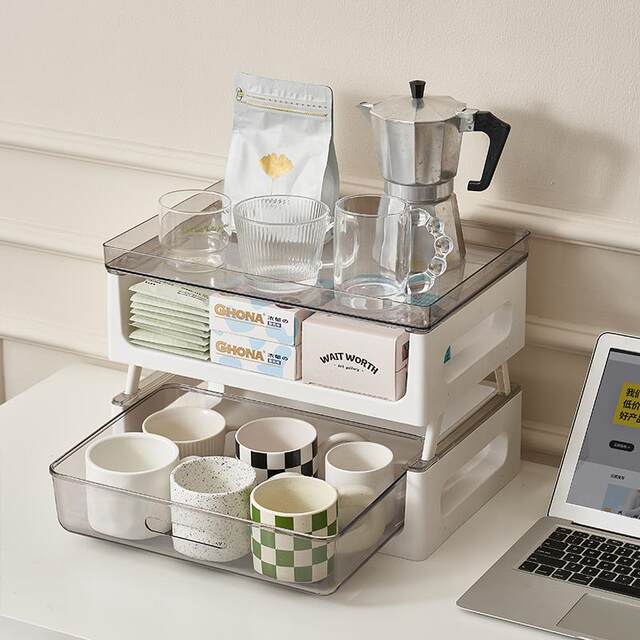 Cup holder dustproof storage rack coffee cup water bar storage rack coffee rack desktop water cup holder tea bag storage box