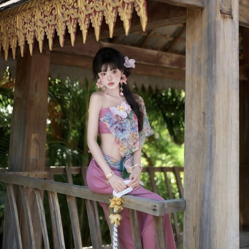 新款西双版纳傣族服装传统服装修身高级感套装民族风成人女 - 图2