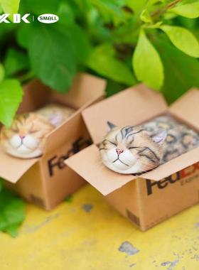 快递猫可爱创意摆件车载桌面橘猫英短车内猫咪公仔饰品模型礼物
