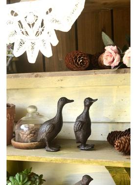 铸铁迷你小鸭摆件 杂货柜装饰 花园艺园装饰价格是单只的